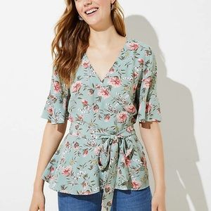 LOFT floral wrap top